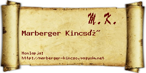 Marberger Kincső névjegykártya